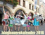 Jungbauernkalender 2016 - Bayerngirls vorgestellt im Hofbräuhaus München am 06.10.2015 Thema 2016 „Jungbauern 2.0"  (©Foto: Martin Schmitz)